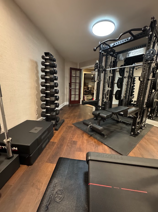 Finished spare room home gym in Novi, MI by Forged Fitness