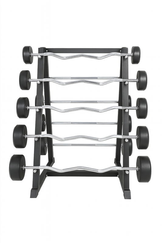 Fixed EZ Curl Barbell Set with Stand